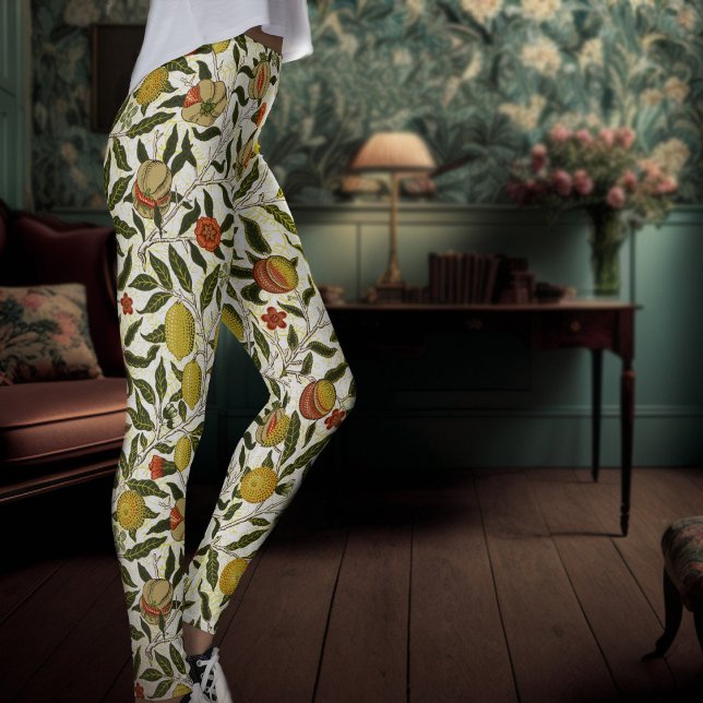 Leggings William Morris Grenade Citron Fruits Jaunes (Créateur téléchargé)
