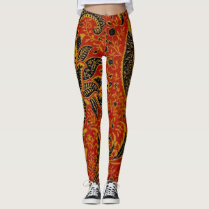 Leggings William Morris India Rouge Floral Vintage Classiqu