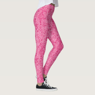 Leggings William Morris Indian, Fuchsia et Pastel Pink
