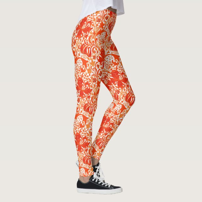 Leggings William Morris Iris et Lily, Mandarin Orange (Droite)