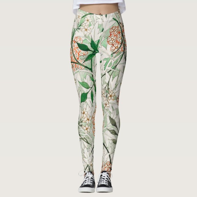 Leggings William Morris Jardin de Jasmin Fleur Classique (Devant)