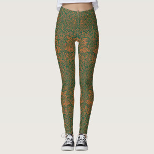Leggings William Morris Lapin Frère Ambre Noir Motif