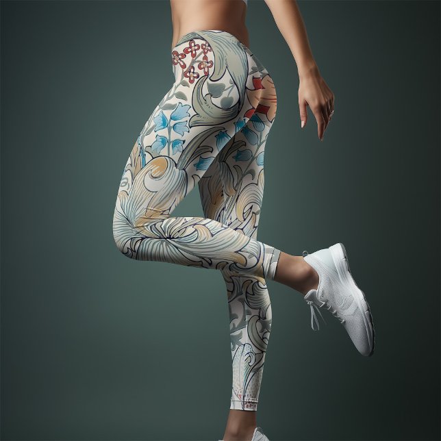 Leggings William Morris Lily Art nouveau motif floral Jambe (Créateur téléchargé)