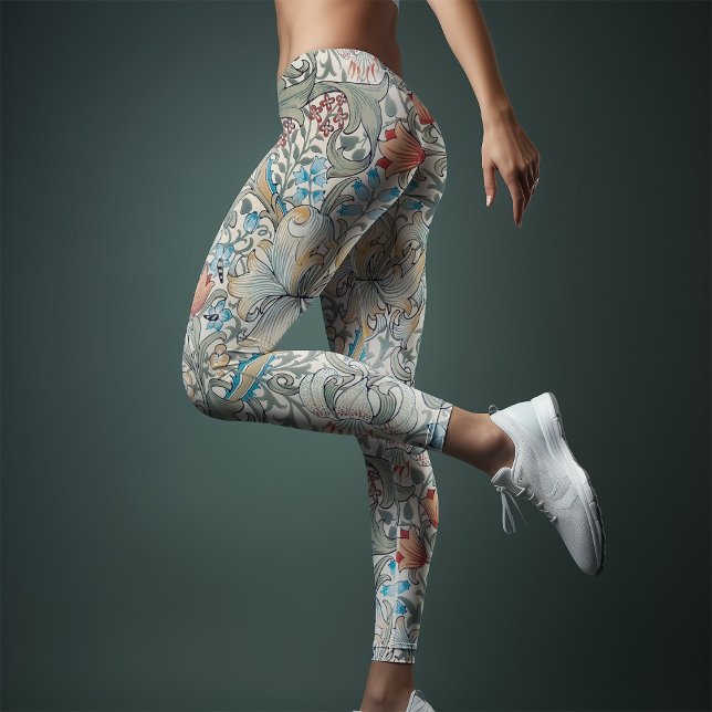 Leggings William Morris Lily Art nouveau motif floral Jambe (Créateur téléchargé)