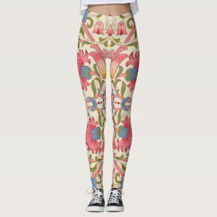 Leggings William Morris Lodden Motif Floral Pastel 