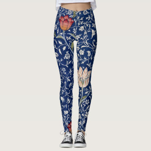Leggings William Morris Medway Tulipe Bleue Florale Art
