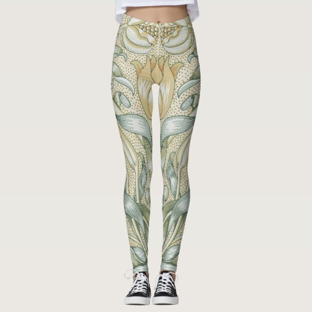 Leggings William Morris Motif Grenade Antique Lily (Devant)