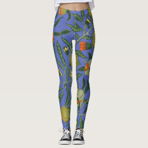 Leggings William Morris Pomegranate Bleu papier peint color