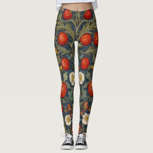 Leggings William Morris Strawberry Thief Motif floral