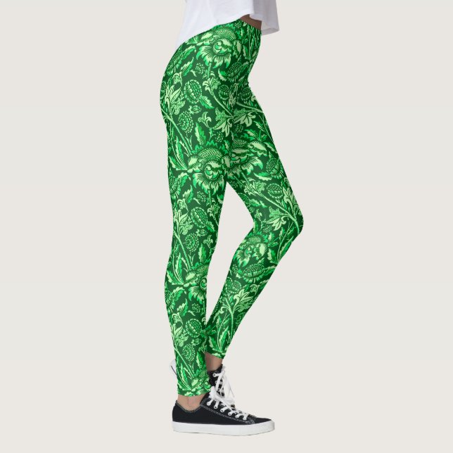 Leggings William Morris Sunflowers, Emerald Green (Droite)