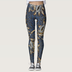 Leggings William Morris Tulip Willow Blue Motif
