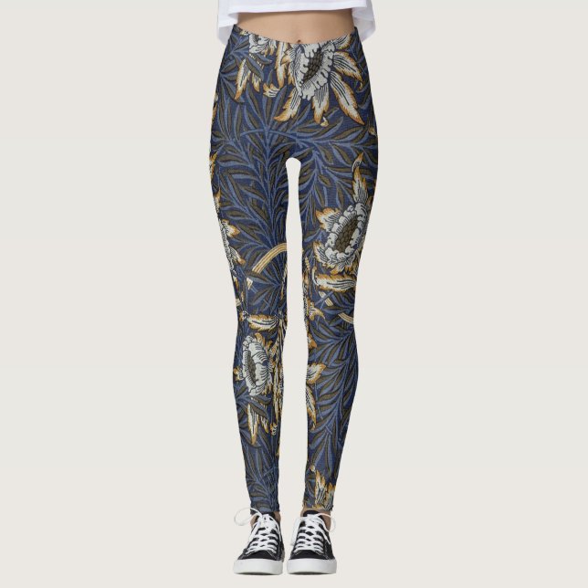 Leggings William Morris Tulip Willow Blue Motif (Devant)