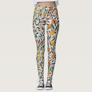 Leggings William Morris Vintage Fruit Grenade Blanc