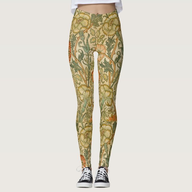 Leggings William Morris - Vintage rose et Rose (Devant)