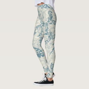 Leggings William Morris Wallflower bleu damas floral
