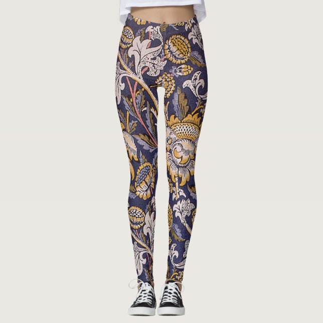 Leggings William Morris Wey Fond d'écran Floral (Devant)
