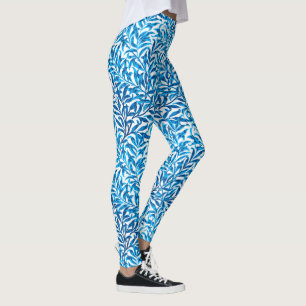 Leggings William Morris Willow Bough, Cobalt Blue & White