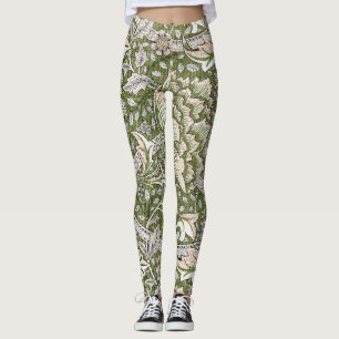 Leggings : William Morris Windrush Motif Vert : Vintage