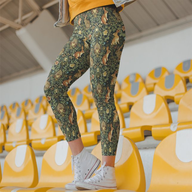 Leggings William Morris Woodland Lapins floraux Noël (Créateur téléchargé)