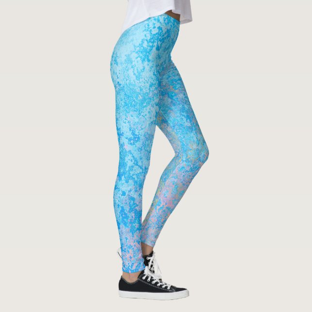 Leggings Winter Blues Bright Pastel Abstrait (Droite)