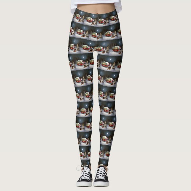 Leggings Winter Rottweiler Caravan Christmas Adventure (Devant)