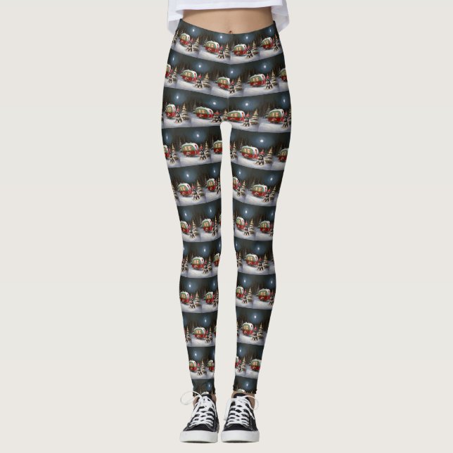 Leggings Winter Schnauzer Caravan Christmas Adventure (Devant)