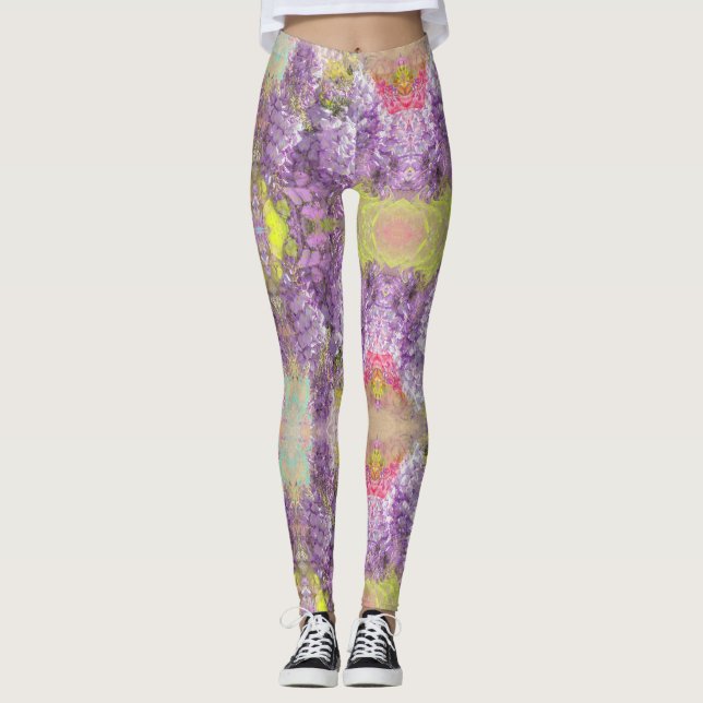 Leggings Wisteria violet pluie (Devant)