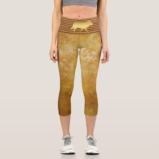 Leggings Wolf Gold Capri (Recto)