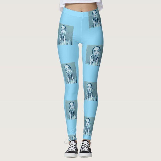 Leggings "Woman in Blue" Premium Canvas (Devant)
