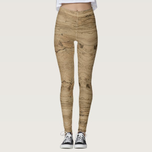 Leggings Woodgrain Photo Brown Motif naturel rayé