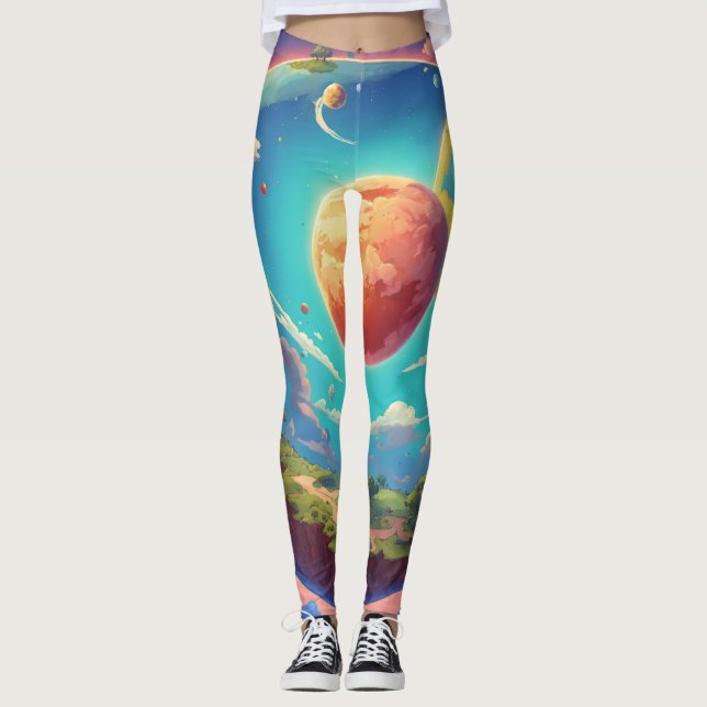 Leggings "World in Technicolor : Satellite View Art numériq (Devant)