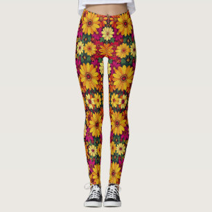 Leggings Wow ! Motif floral coloré et lumineux.