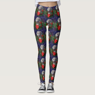 Leggings Wreath de Noël Weimaraner