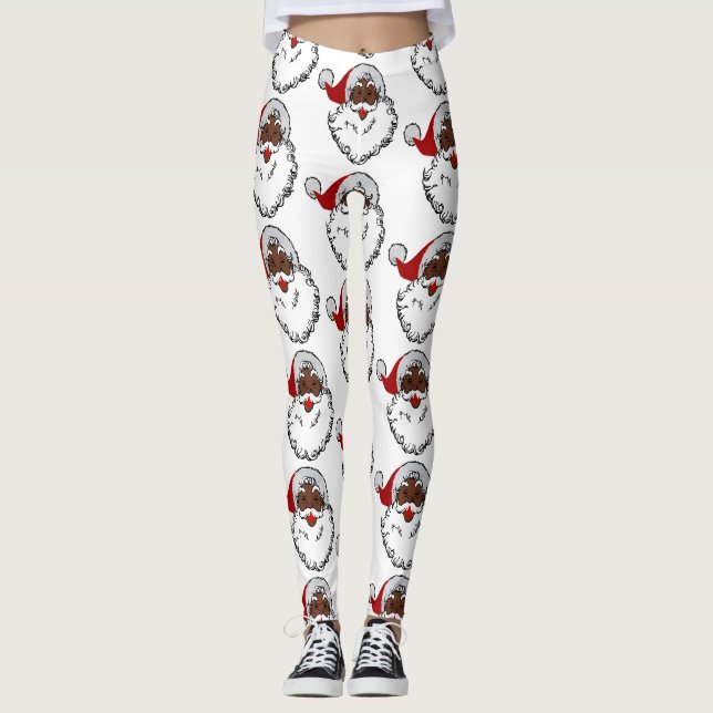 Leggings xmas black santa claus (Devant)