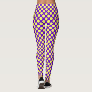 Leggings Yellow Polka Dots with Purple Background STaylor