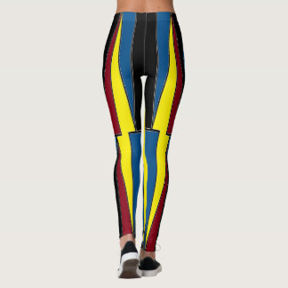 Leggings Yellow Red Blue Triangles