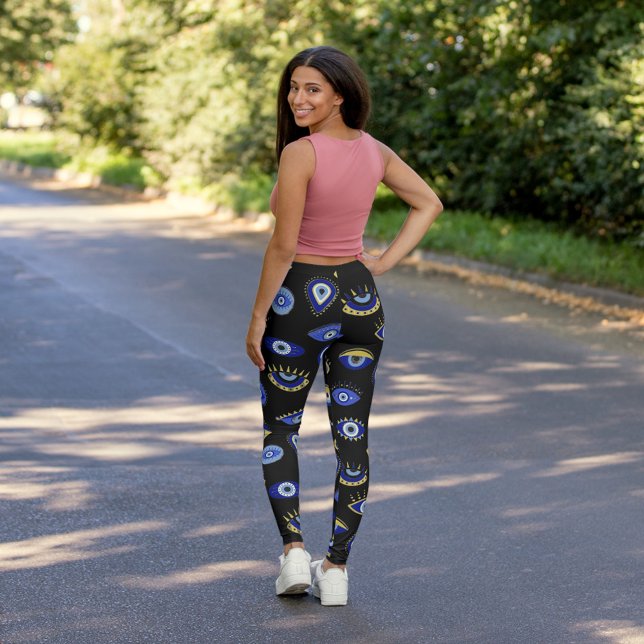 Leggings Yeux maux bleus modernes (Créateur téléchargé)