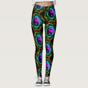 Leggings Yin Yang Psychedelic Rainbow Tattoo
