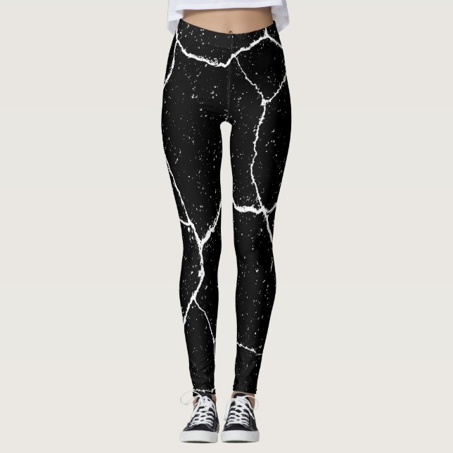 Leggings Yoga blanc noir moderne (Devant)