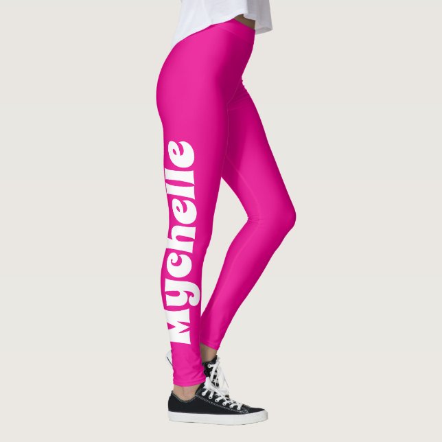 Leggings Yoga et Pilates personnalisés en rose rétro (Droite)