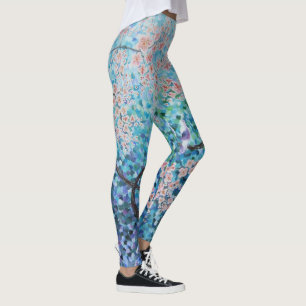 Leggings yoga floral de peinture de fleurs de cerisier