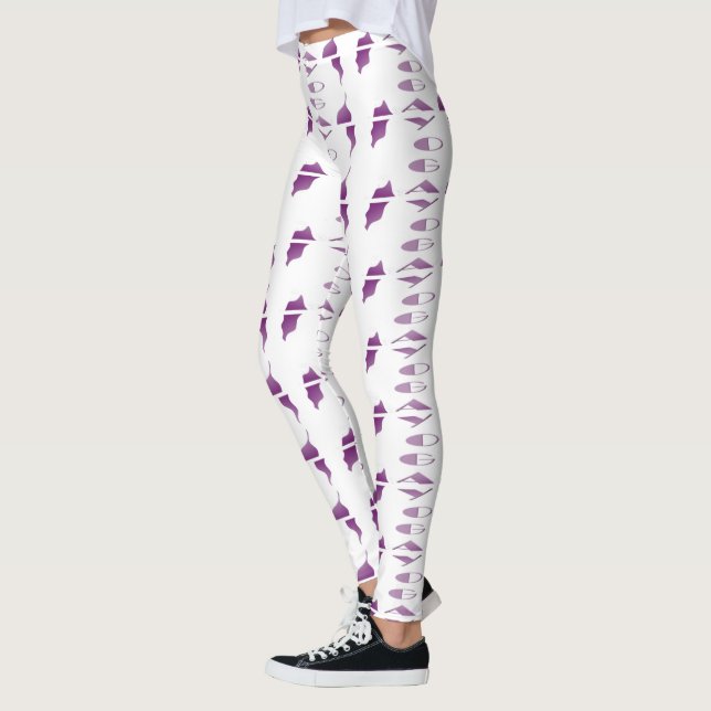 Leggings Yoga méditation détente pale violet blanc yoga (Gauche)