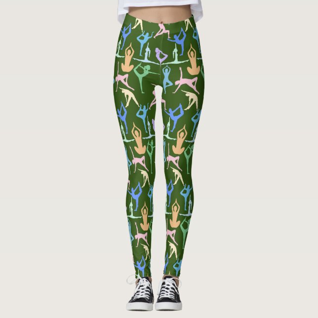 Leggings Yoga Pose Pastel Motif 01.bx4 D Vert BG (Devant)