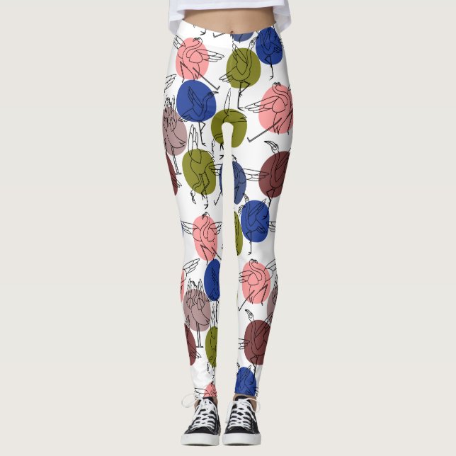 Leggings Yoga poses pattern | Yoga seamless pattern 34 (Devant)