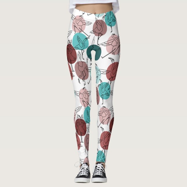 Leggings Yoga poses pattern | Yoga seamless pattern 41 (Devant)
