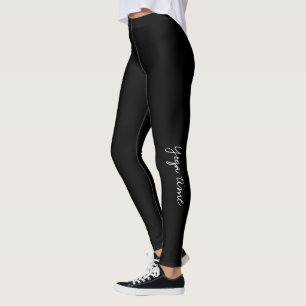 Leggings Yoga time Moderne noir et blanc Calligraphie texte
