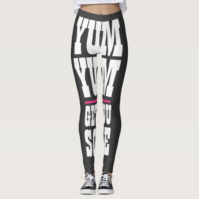 Leggings Yoga YUM YUM YUM pour les femmes VOUS OBTENEZ QUEL (Devant)