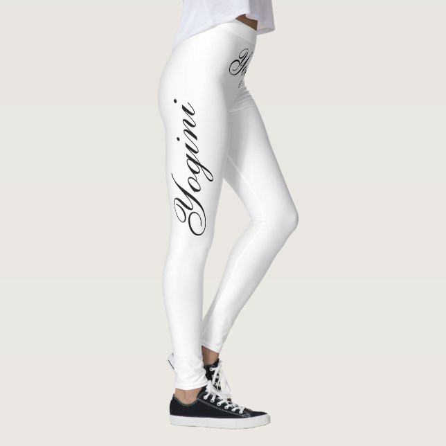 Leggings yogini noir sur blanc (Droite)