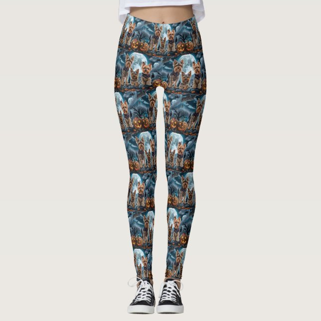 Leggings Yorkshire Terrier Halloween Épouvantable (Devant)