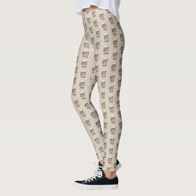 Leggings Yorkshire Terrier Puppy Peinture Chien original (Gauche)